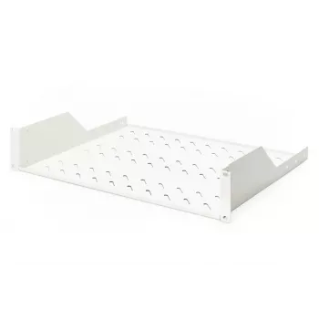 DIGITUS 2U stała półka wentylowana do montażu w szafie rack, kolor szary (RAL 7035), do 25 kg, 85x483x350 mm