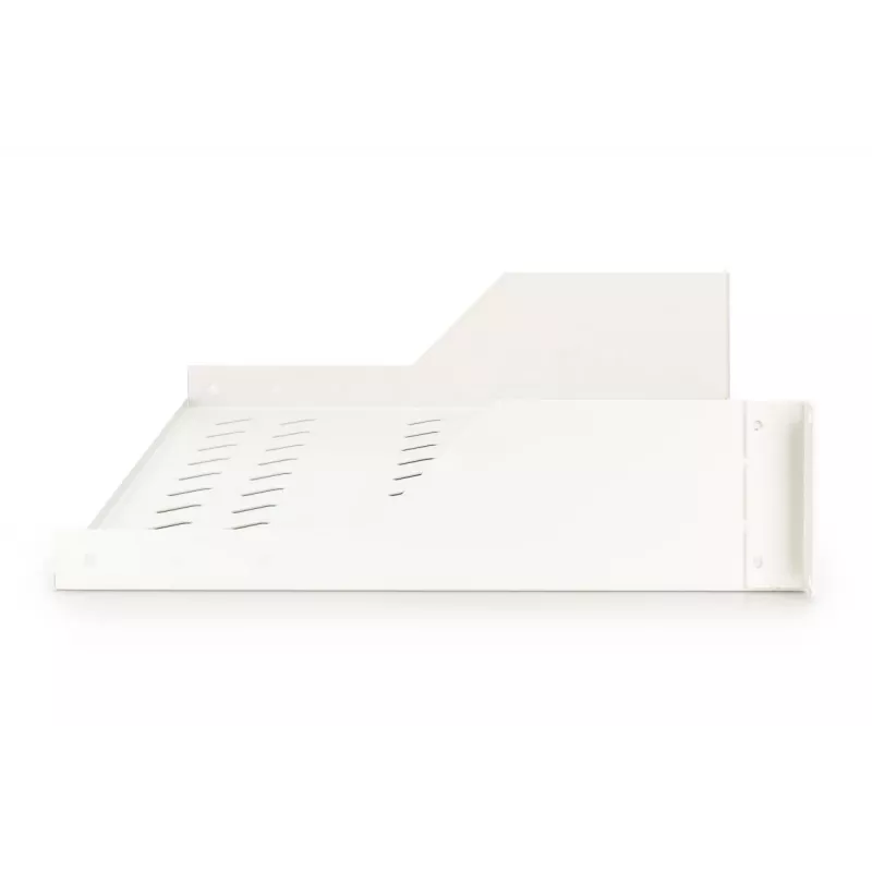 DIGITUS 2U stała półka wentylowana do montażu w szafie rack, kolor szary (RAL 7035), do 25 kg, 85x483x350 mm