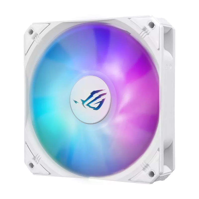 Zestaw chłodzenia cieczą ASUS ROG Strix LC III 360 ARGB biały Edition — chłodnica 360 mm, 3 wentylatory ARGB 120 mm, wyświetlacz LCD, miedziana podstawa