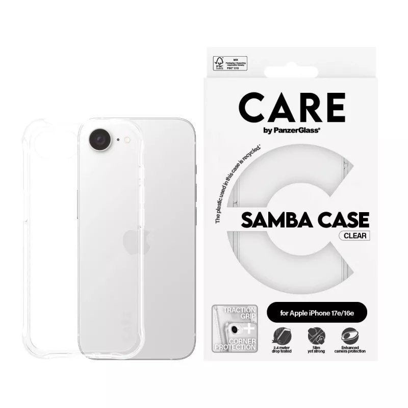 Cover PanzerGlass CARE by modne etui Samba Transparent iPhone 16e