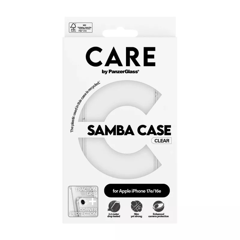Cover PanzerGlass CARE by modne etui Samba Transparent iPhone 16e
