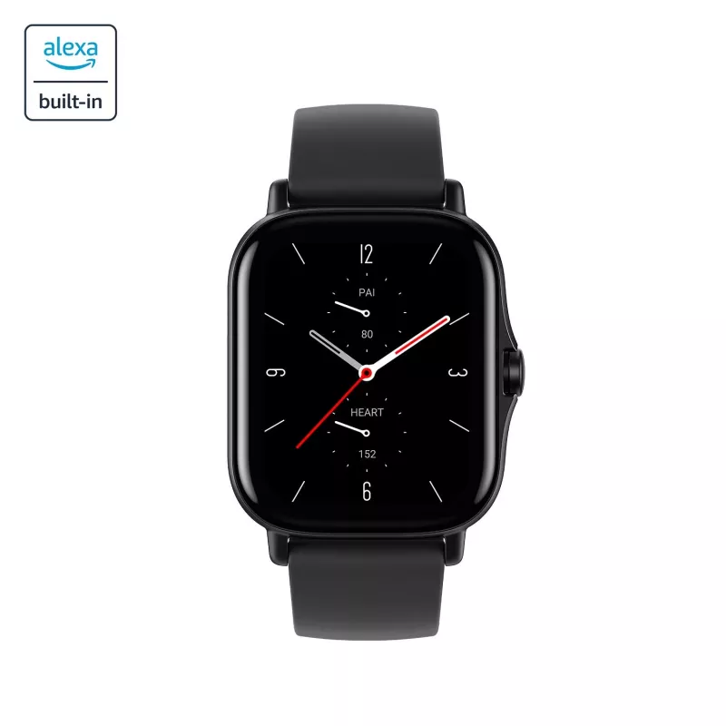 Amazfit GTS 2 4,19 cm (1,65 cala) AMOLED 43 mm Cyfrowy 348 x 442 pikseli Ekran dotykowy Czarny Wi-Fi GPS (satelitarny)