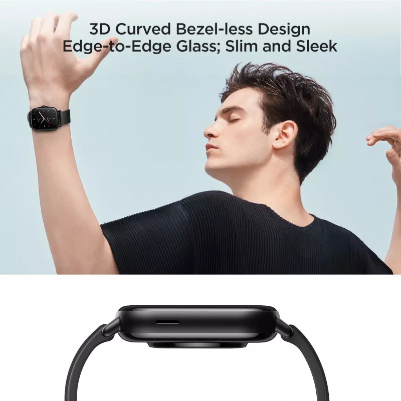 Amazfit GTS 2 4,19 cm (1,65 cala) AMOLED 43 mm Cyfrowy 348 x 442 pikseli Ekran dotykowy Czarny Wi-Fi GPS (satelitarny)