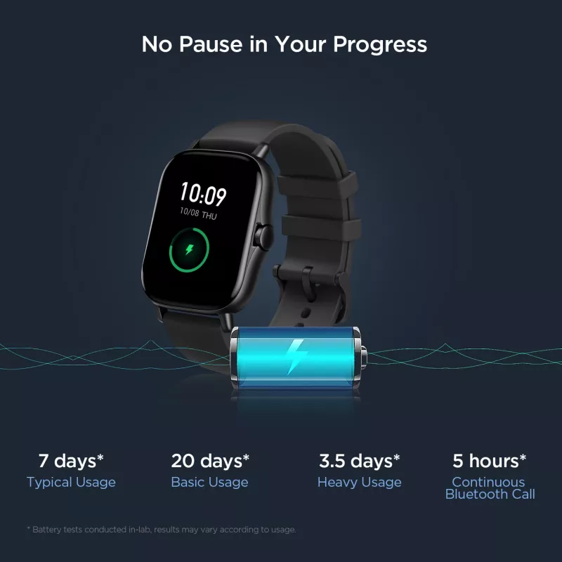 Amazfit GTS 2 4,19 cm (1,65 cala) AMOLED 43 mm Cyfrowy 348 x 442 pikseli Ekran dotykowy Czarny Wi-Fi GPS (satelitarny)