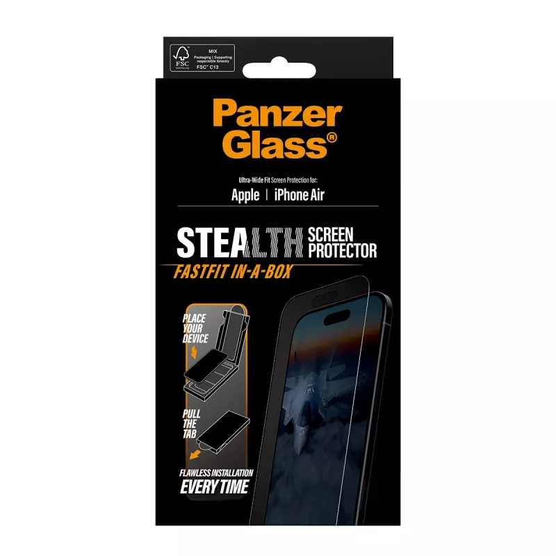 PanzerGlass ® Stealth Ochrona ekranu iPhone Air | Ultra-Wide Fit z FASTFIT IN-A-BOX