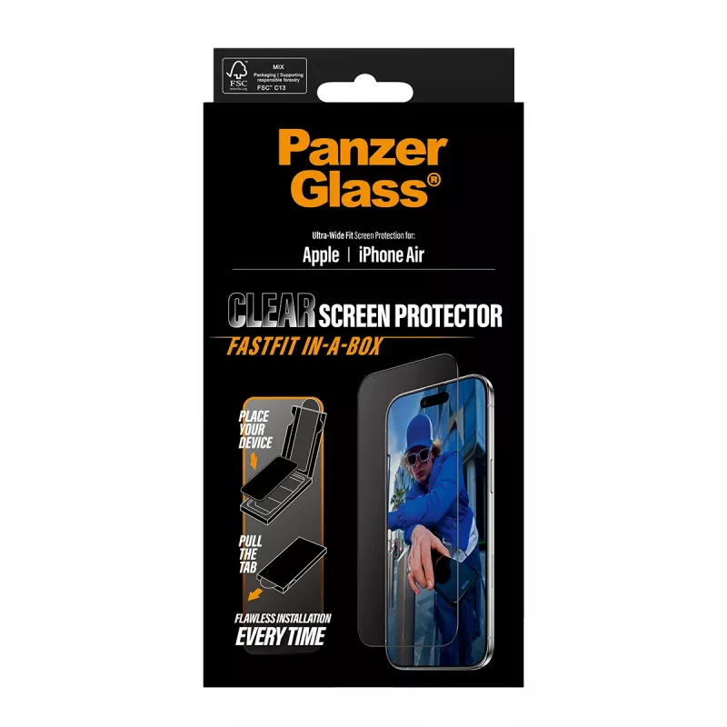 PanzerGlass ® Screen Protector iPhone Air | Ultra-Wide Fit z FASTFIT IN-A-BOX