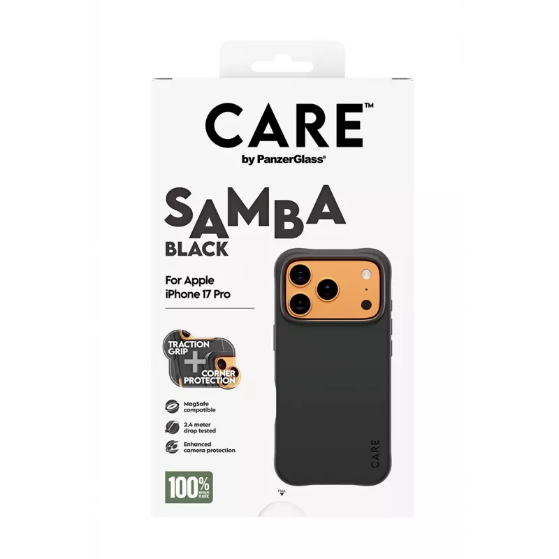 Etui PanzerGlass CARE by Fashionable Case Samba Black z MagSafe do iPhone 17 Pro