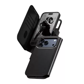 Ochronne dwuczęściowe etui-portfel PanzerGlass CARE Feature Case Tango z MagSafe do iPhone 17 Pro Max, czarne