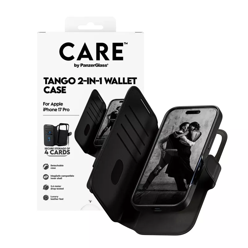 PanzerGlass CARE™ by ® Tango 2-w-1 etui-portfel z MagSafe iPhone 17 Pro
