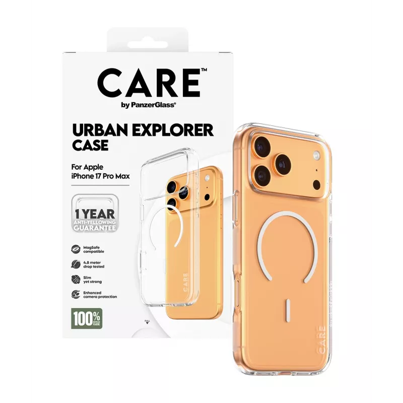 Etui PanzerGlass CARE by Flagship Case Transparent Urban Explorer White MagSafe iPhone 17 Pro Max