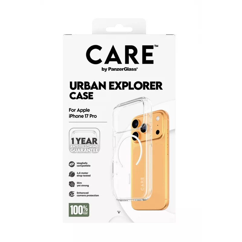 PanzerGlass CARE™ by ® Urban Explorer Case Transparentny z Białym MagSafe iPhone 17 Pro