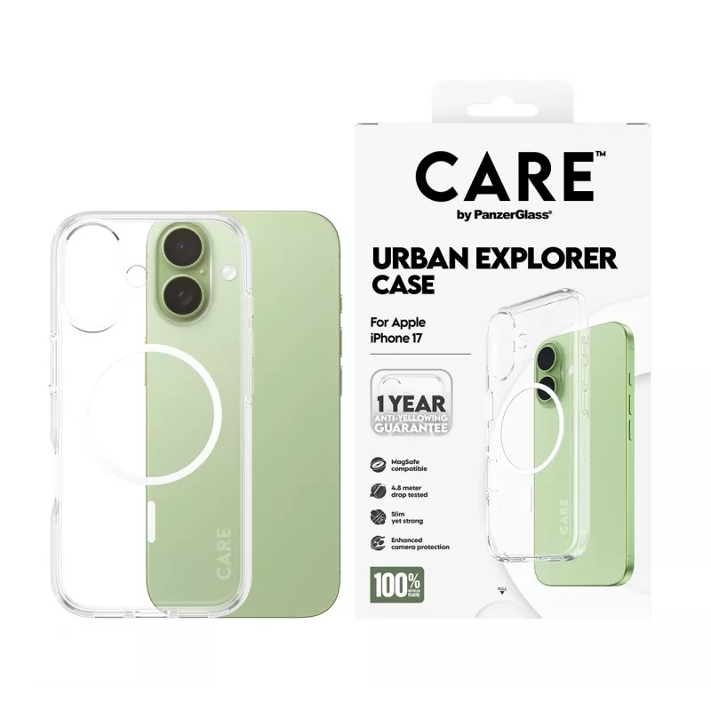 PanzerGlass CARE™ by ® Urban Explorer Case Transparent z Białą MagSafe iPhone 17