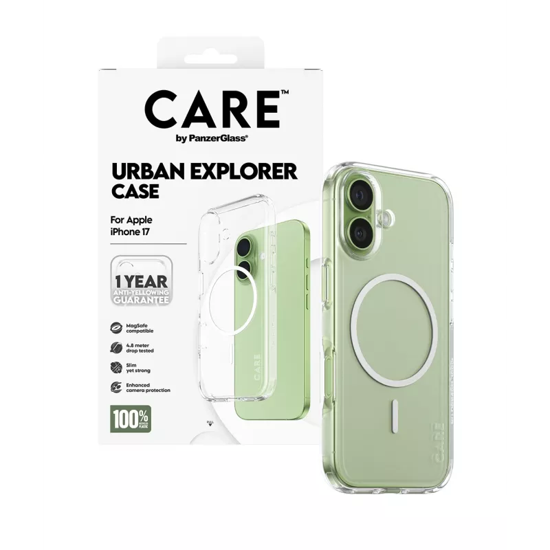 PanzerGlass CARE™ by ® Urban Explorer Case Transparent z Białą MagSafe iPhone 17