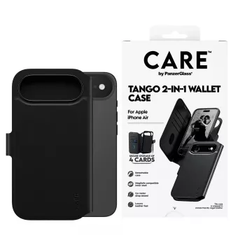 Etui-portfel PanzerGlass CARE Tango 2-in-1 z MagSafe do iPhone Air — czarne