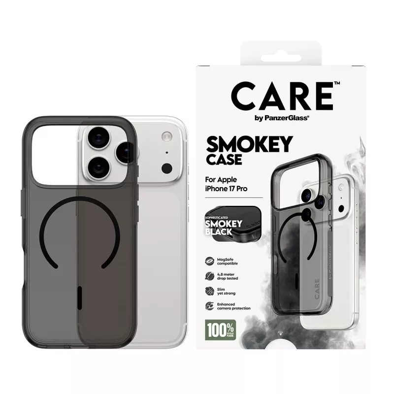 Etui ochronne PanzerGlass CARE™ Urban Explorer Smokey z czarnym MagSafe, do iPhone 17 Pro (TPU, czarny)