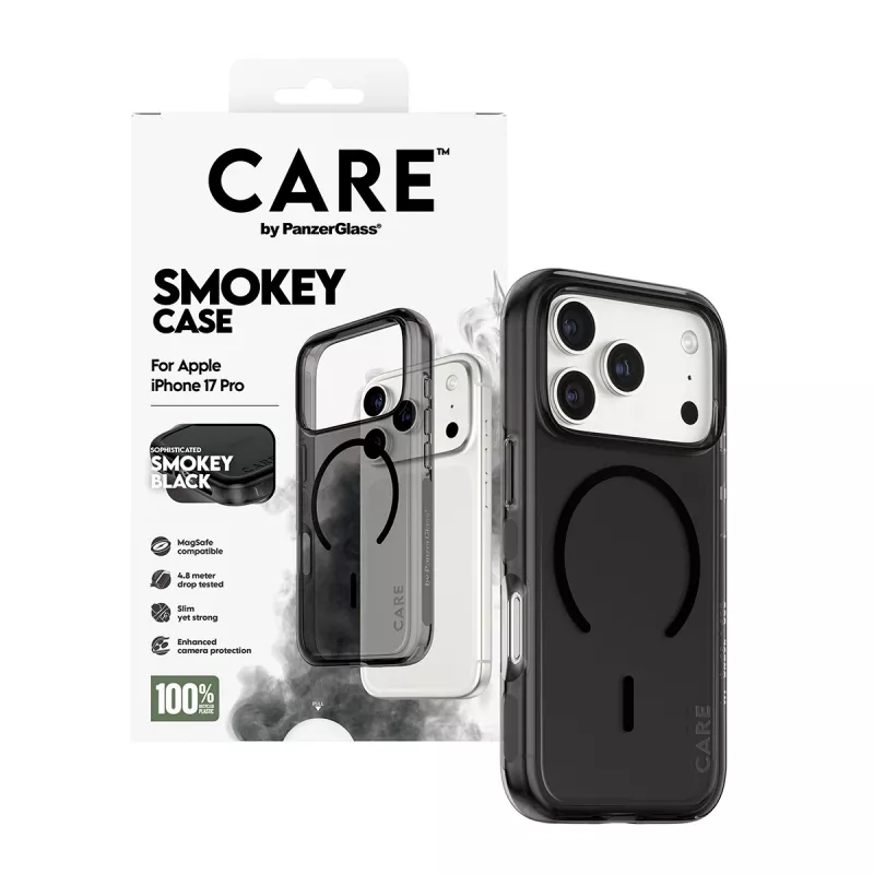 Etui ochronne PanzerGlass CARE™ Urban Explorer Smokey z czarnym MagSafe, do iPhone 17 Pro (TPU, czarny)