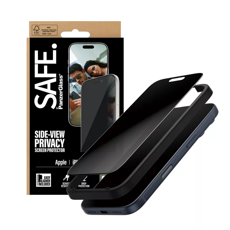 PanzerGlass SAFE. by ® 2-Way Privacy Ochrona ekranu iPhone 17 Pro | Ultra-Wide Fit z EasyAligner