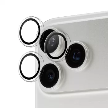 Ochrona obiektywu aparatu PanzerGlass Hoops Transparent dla iPhone 17 Pro / 17 Pro Max / 16 Pro / 16 Pro Max, szkło hartowane, silikon, 1 szt.