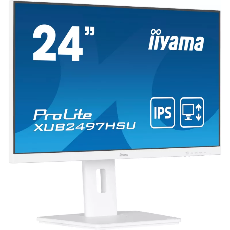 Monitor komputerowy iiyama ProLite XUB2497HSU-W2 60,5 cm (23,8 cala) 1920 x 1080 pikseli Full HD LED Biały
