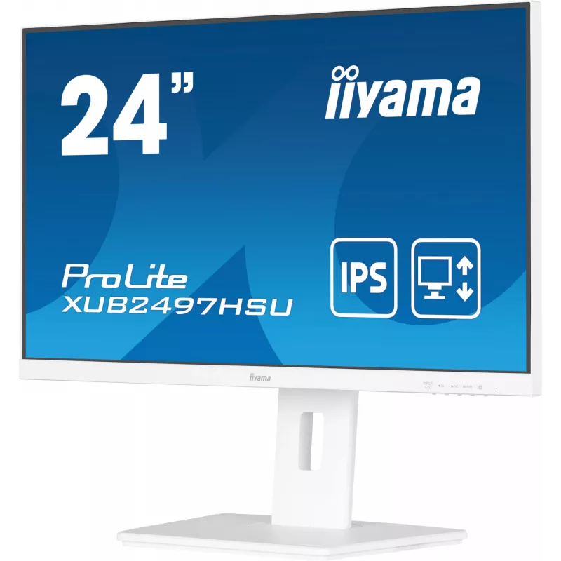 Monitor komputerowy iiyama ProLite XUB2497HSU-W2 60,5 cm (23,8 cala) 1920 x 1080 pikseli Full HD LED Biały