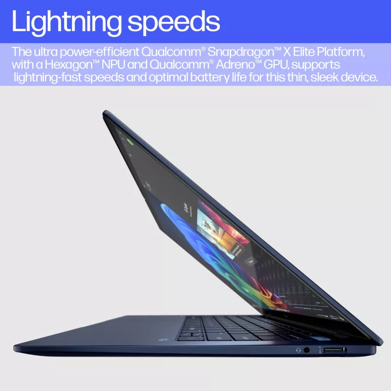 HP EliteBook Ultra G1q AI PC Copilot+ PC Snapdragon X1E-78-100 Laptop 35,6 cm (14 cali) Ekran dotykowy 2.2K 16 GB LPDDR5x-SDRAM 512 GB SSD Wi-Fi 6E (802.11ax) Windows 11 Pro Niebieski
