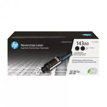 HP 143AD Zestaw uzupełniający toner Neverstop, czarny, podwójny pakiet