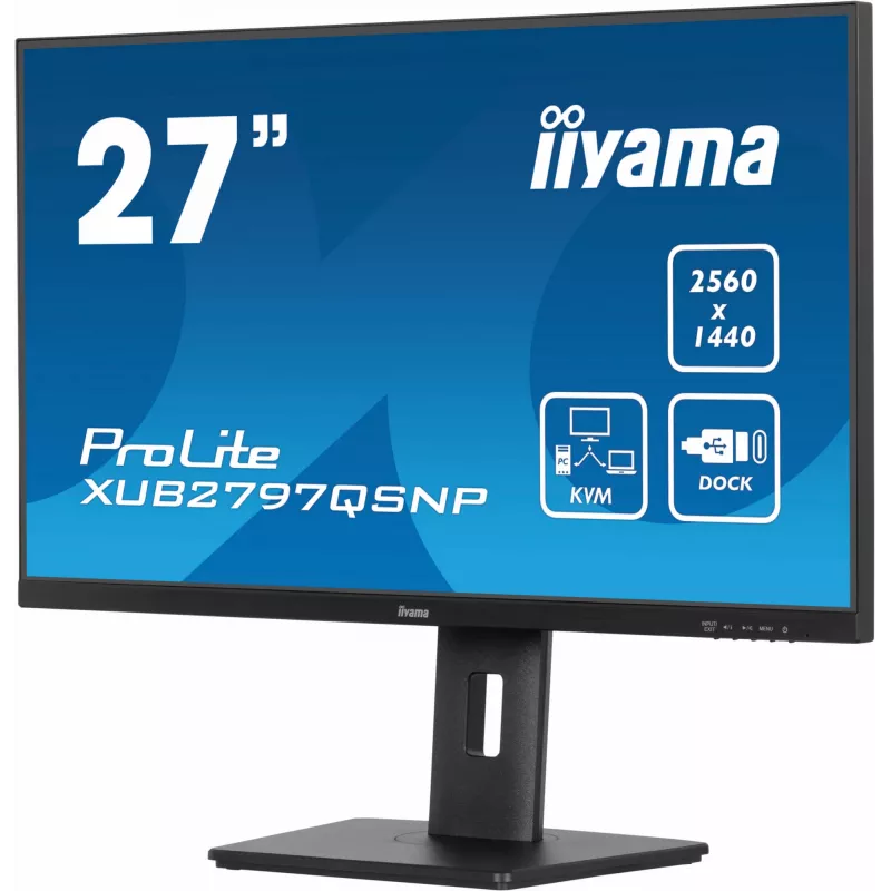 Monitor komputerowy iiyama ProLite XUB2797QSNP-B1 68,6 cm (27 cali) 2560 x 1440 pikseli Quad HD LED Czarny