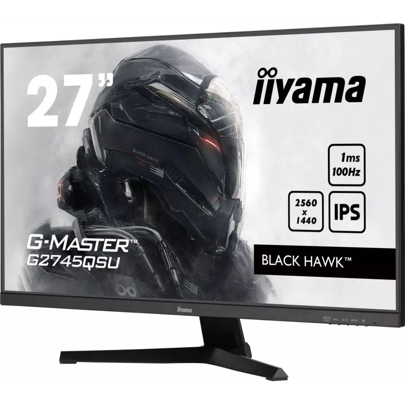 27-calowy monitor gamingowy IIYAMA G-MASTER G2745QSU-B2, 2560×1440 WQHD, IPS, 100 Hz, 1 ms, HDMI/DP, USB 3.2 hub, głośniki, VESA