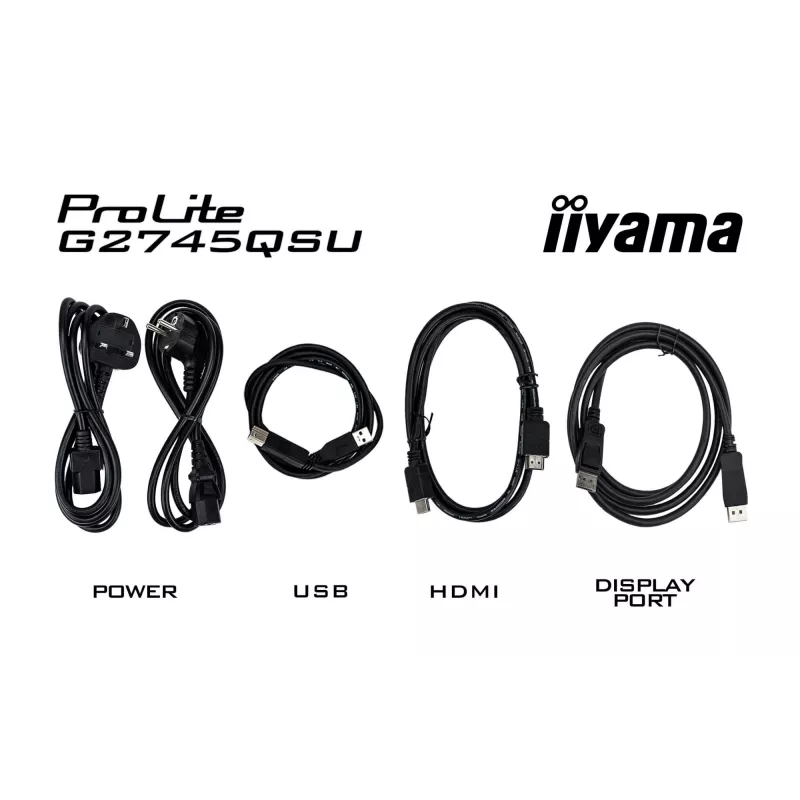 27-calowy monitor gamingowy IIYAMA G-MASTER G2745QSU-B2, 2560×1440 WQHD, IPS, 100 Hz, 1 ms, HDMI/DP, USB 3.2 hub, głośniki, VESA
