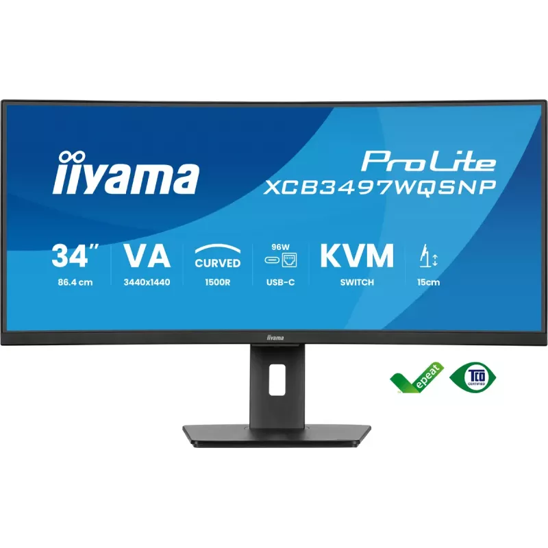 Monitor komputerowy iiyama ProLite XCB3497WQSNP-B1 86,4 cm (34 cale) 3440 x 1440 pikseli UltraWide Quad HD LED Czarny