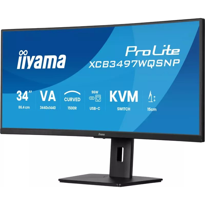 Monitor komputerowy iiyama ProLite XCB3497WQSNP-B1 86,4 cm (34 cale) 3440 x 1440 pikseli UltraWide Quad HD LED Czarny
