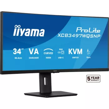 Monitor komputerowy iiyama ProLite XCB3497WQSNP-B1 86,4 cm (34 cale) 3440 x 1440 pikseli UltraWide Quad HD LED Czarny