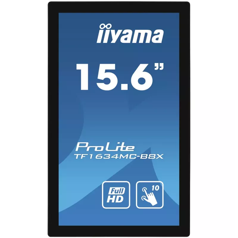 Monitor komputerowy iiyama ProLite TF1634MC-B8X 39,6 cm (15,6 cala) 1920 x 1080 pikseli Full HD LED Dotykowy Wielu użytkowników Czarny