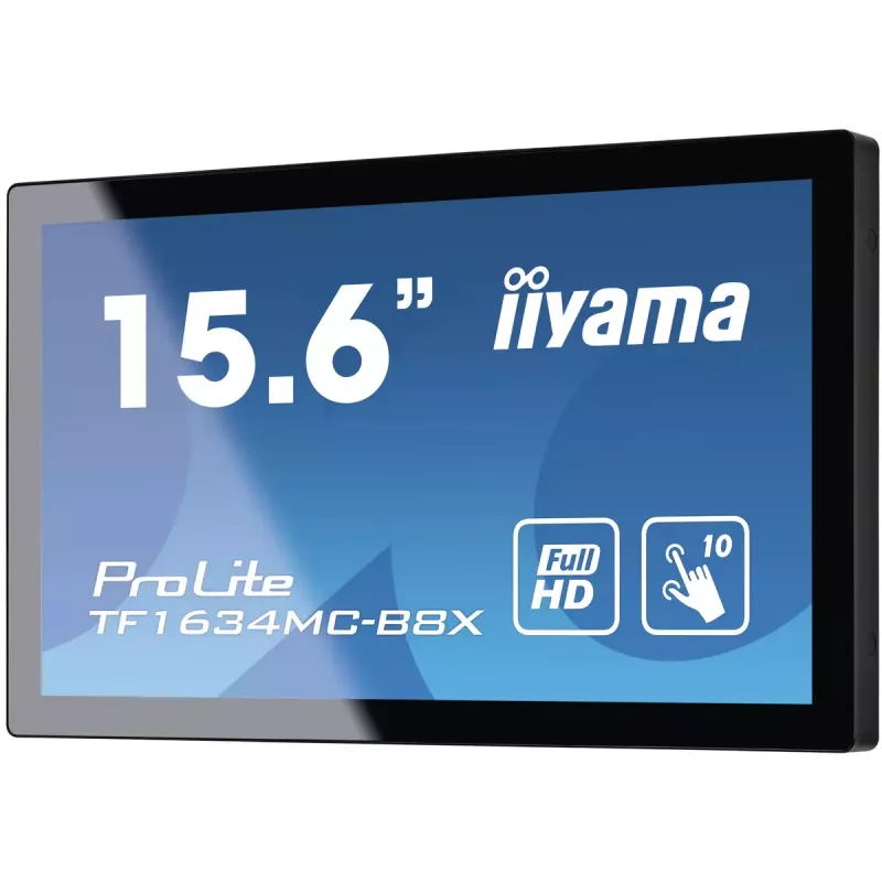 Monitor komputerowy iiyama ProLite TF1634MC-B8X 39,6 cm (15,6 cala) 1920 x 1080 pikseli Full HD LED Dotykowy Wielu użytkowników Czarny