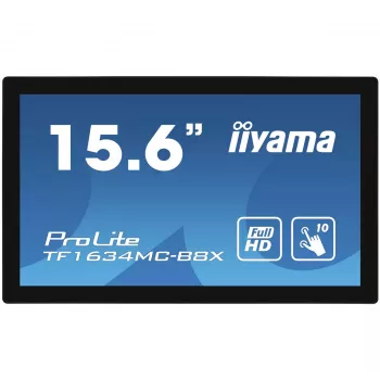 Monitor komputerowy iiyama ProLite TF1634MC-B8X 39,6 cm (15,6 cala) 1920 x 1080 pikseli Full HD LED Dotykowy Wielu użytkowników Czarny