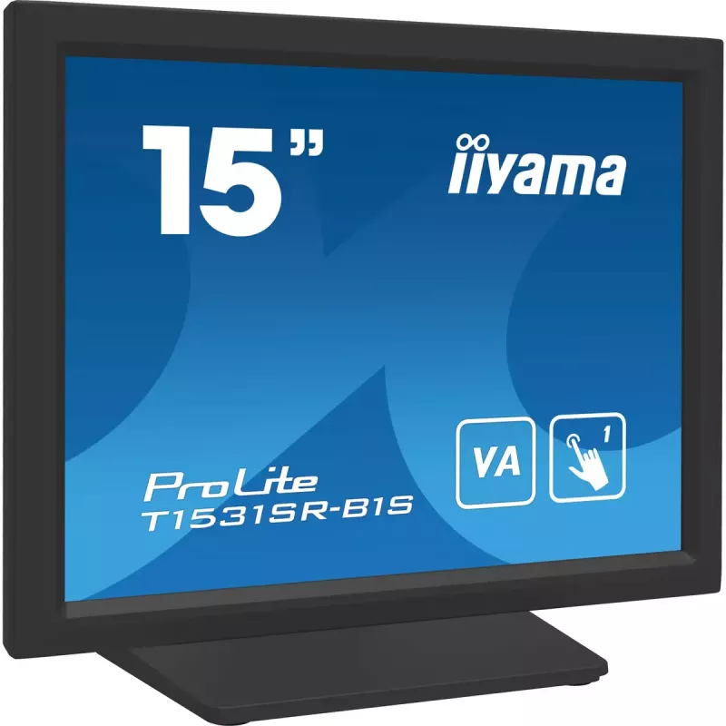 Monitor komputerowy iiyama T1531SR-B1S 38,1 cm (15 cali) 1024 x 768 pikseli XGA LCD z ekranem dotykowym, czarny
