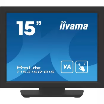 Monitor komputerowy iiyama T1531SR-B1S 38,1 cm (15 cali) 1024 x 768 pikseli XGA LCD z ekranem dotykowym, czarny