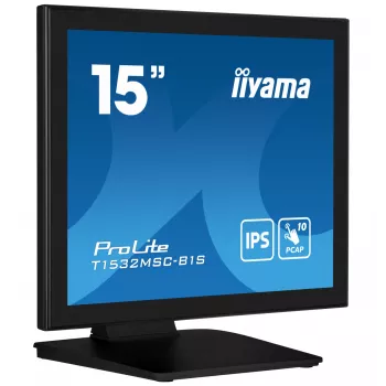 Monitor komputerowy iiyama ProLite T1532MSC-B1S 38,1 cm (15 cali) 1024 x 768 pikseli XGA LCD Dotykowy Czarny