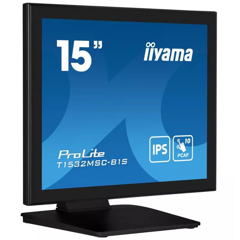 Monitor komputerowy iiyama ProLite T1532MSC-B1S 38,1 cm (15 cali) 1024 x 768 pikseli XGA LCD Dotykowy Czarny