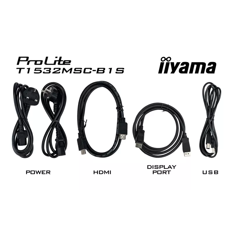 Monitor komputerowy iiyama ProLite T1532MSC-B1S 38,1 cm (15 cali) 1024 x 768 pikseli XGA LCD Dotykowy Czarny