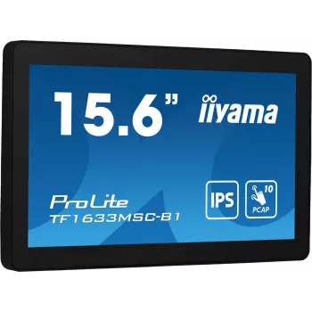 Monitor komputerowy iiyama ProLite TF1633MSC-B1 39,6 cm (15,6 cala) 1920 x 1080 pikseli Full HD Dotykowy Czarny