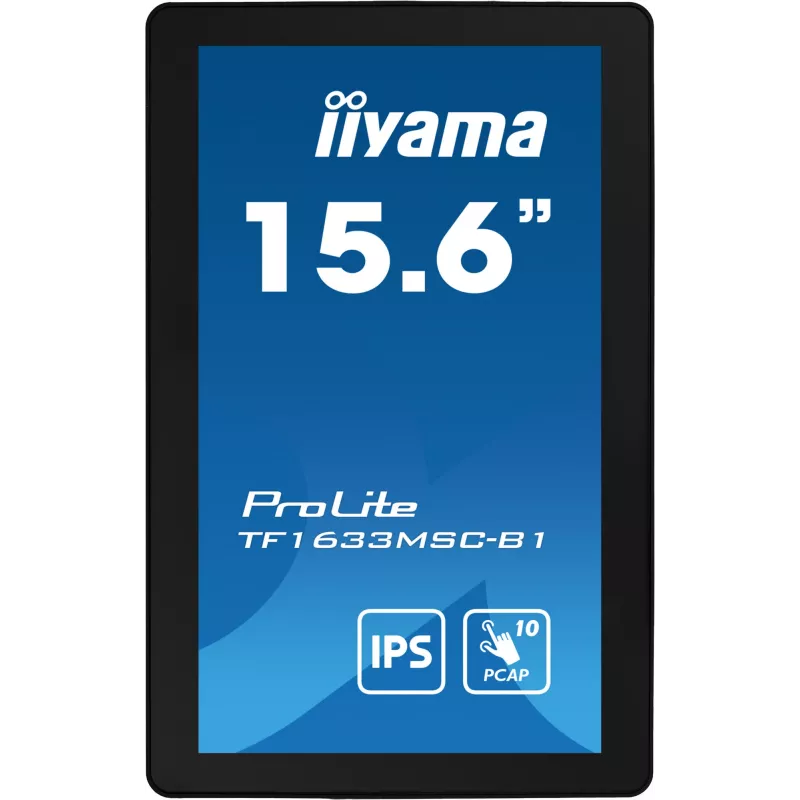 Monitor komputerowy iiyama ProLite TF1633MSC-B1 39,6 cm (15,6 cala) 1920 x 1080 pikseli Full HD Dotykowy Czarny
