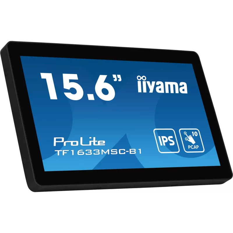 Monitor komputerowy iiyama ProLite TF1633MSC-B1 39,6 cm (15,6 cala) 1920 x 1080 pikseli Full HD Dotykowy Czarny