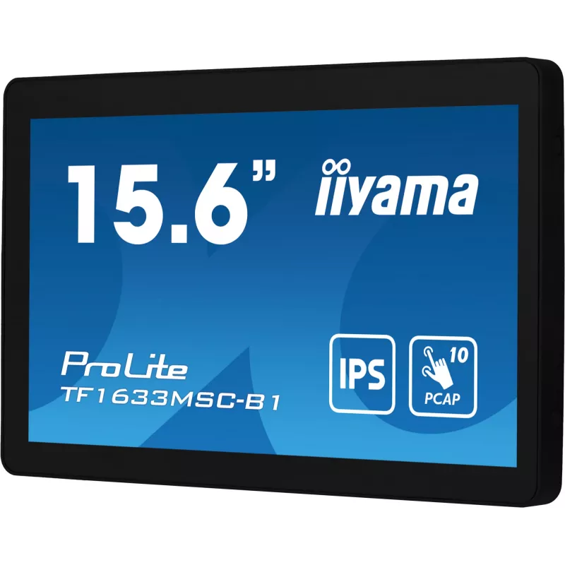 Monitor komputerowy iiyama ProLite TF1633MSC-B1 39,6 cm (15,6 cala) 1920 x 1080 pikseli Full HD Dotykowy Czarny