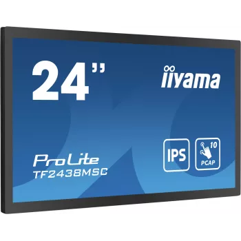 Monitor komputerowy iiyama TF2438MSC-B1 60,5 cm (23,8 cala) 1920 x 1080 pikseli Full HD LED Dotykowy Czarny