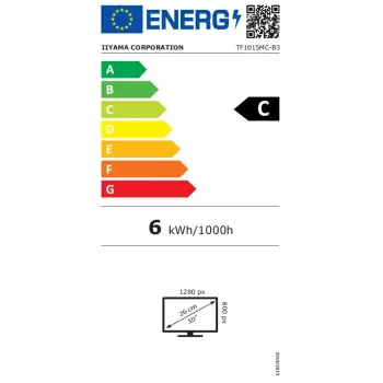 Monitor komputerowy iiyama TF1015MC-B3 25,6 cm (10,1 cala) 1280 x 800 pikseli HD LED z ekranem dotykowym, czarny