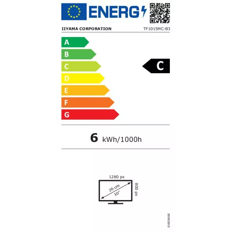 Monitor komputerowy iiyama TF1015MC-B3 25,6 cm (10,1 cala) 1280 x 800 pikseli HD LED z ekranem dotykowym, czarny