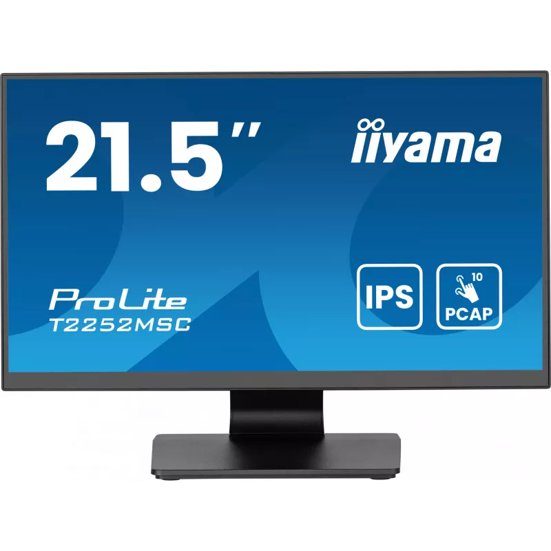 Monitor komputerowy iiyama ProLite T2252MSC-B2AG 54,6 cm (21,5 cala) 1920 x 1080 pikseli Full HD LCD z ekranem dotykowym Czarny