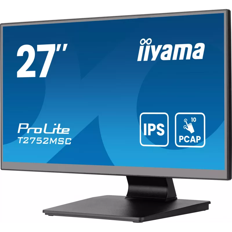 Monitor komputerowy iiyama ProLite T2752MSC-B1AG 68,6 cm (27 cali) 1920 x 1080 pikseli Full HD LED Dotykowy Czarny