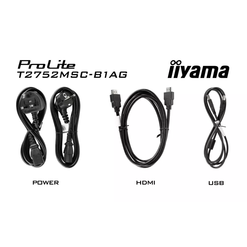 Monitor komputerowy iiyama ProLite T2752MSC-B1AG 68,6 cm (27 cali) 1920 x 1080 pikseli Full HD LED Dotykowy Czarny